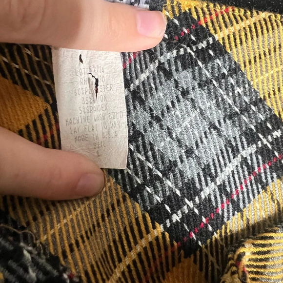 Vintage Yellow Plaid Pleated Ultra Mini Skirt y2k - Picture 4 of 4